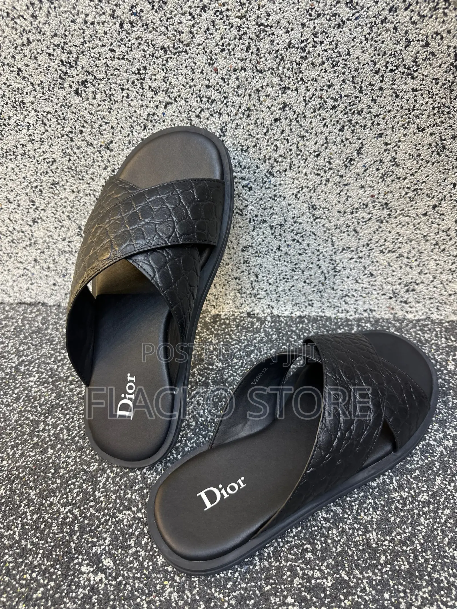 Premium Christian Dior Croc Leather Men Slippers