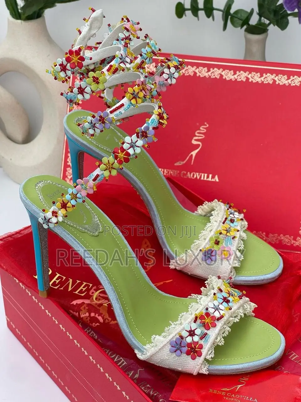 Women’s Luxury Floral Beaded Heels