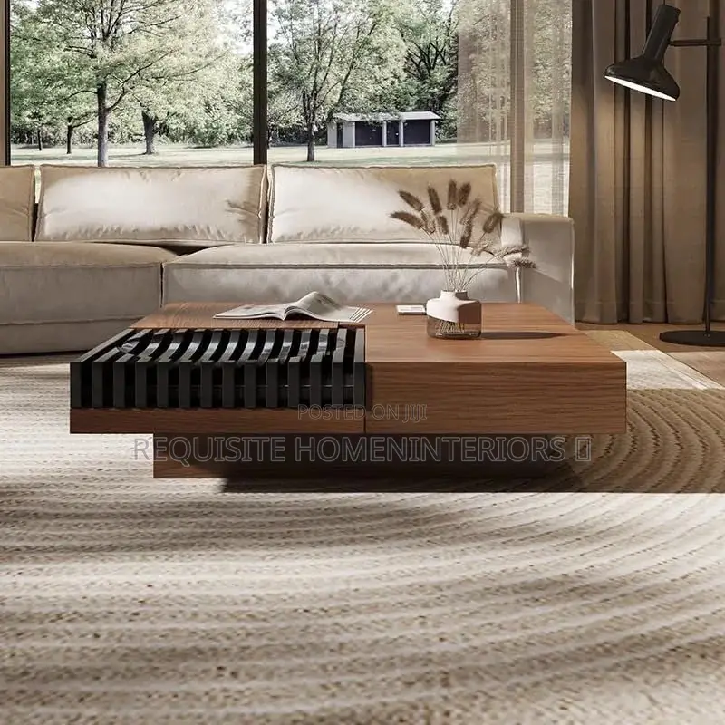 Luxury Modern Wooden Center Table – Statement Designer Coffee Table