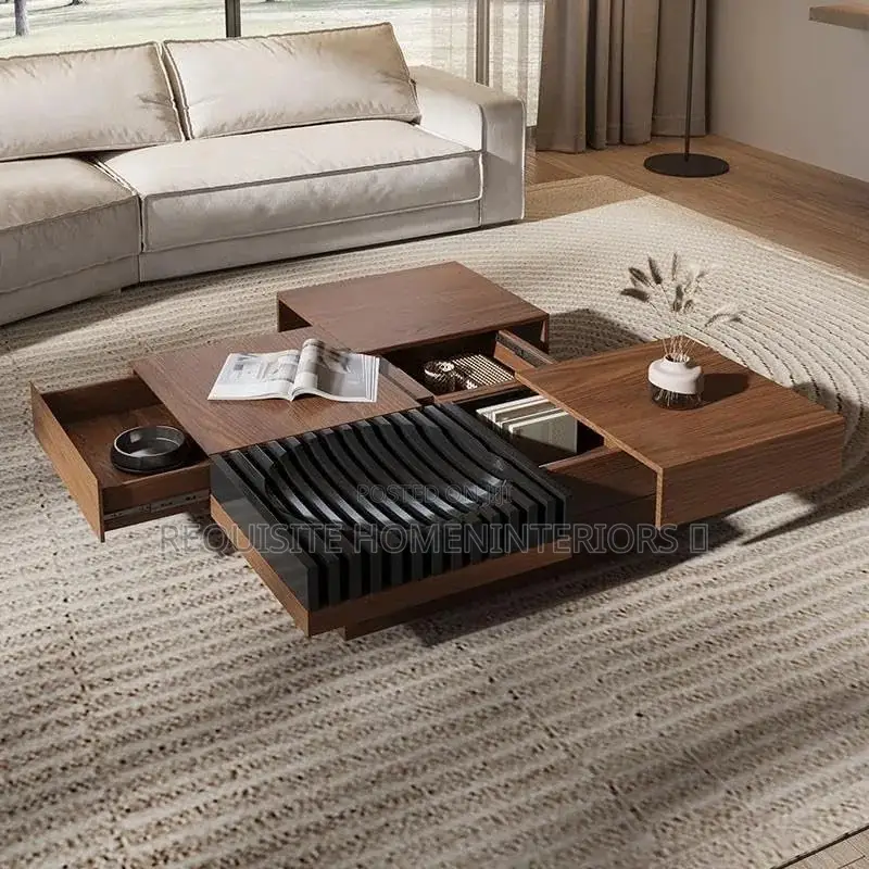 Luxury Modern Wooden Center Table – Statement Designer Coffee Table