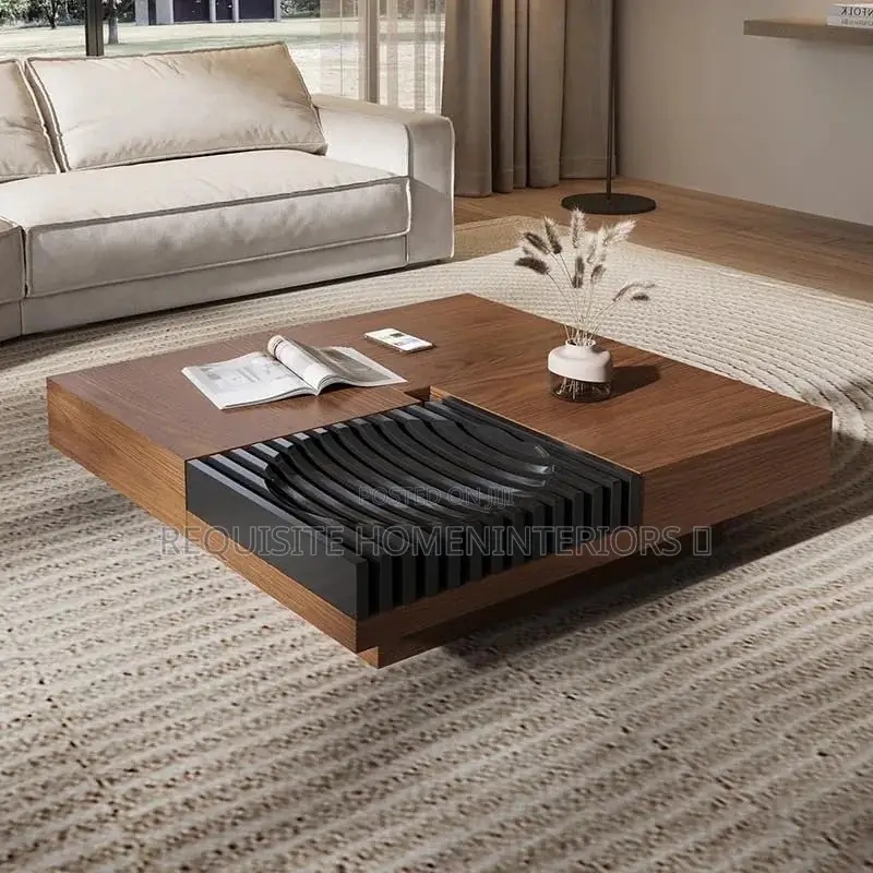 Luxury Modern Wooden Center Table – Statement Designer Coffee Table