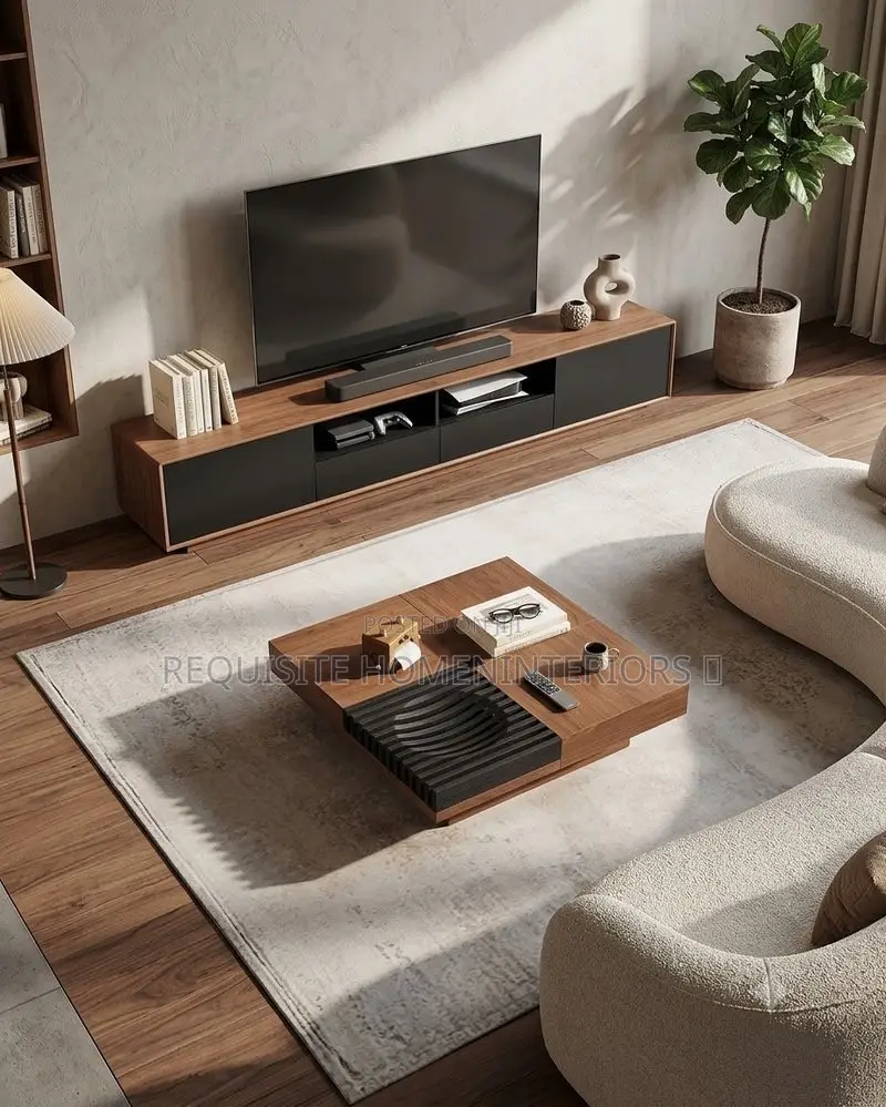 Luxury Modern Wooden Center Table – Statement Designer Coffee Table