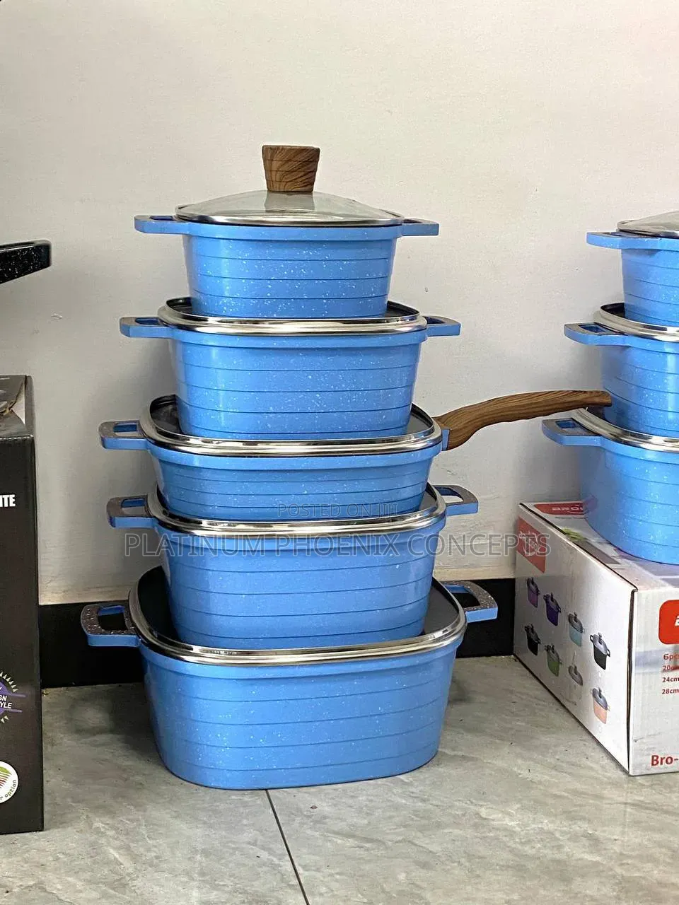 Brocook DO7 4 Pots and 1 Frying Pan All Non Stick