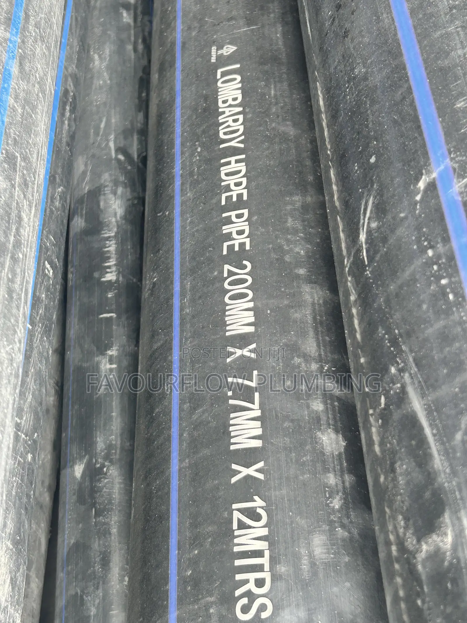200mm Lombardy HDPE Dredging Pipe 7.7mm × 12m