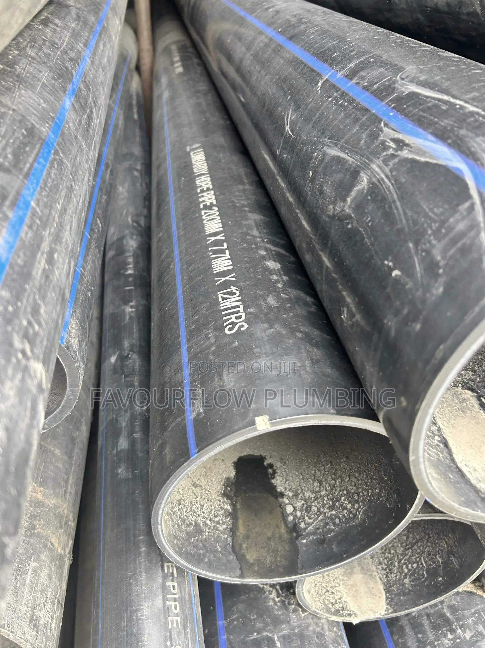 200mm Lombardy HDPE Dredging Pipe 7.7mm × 12m