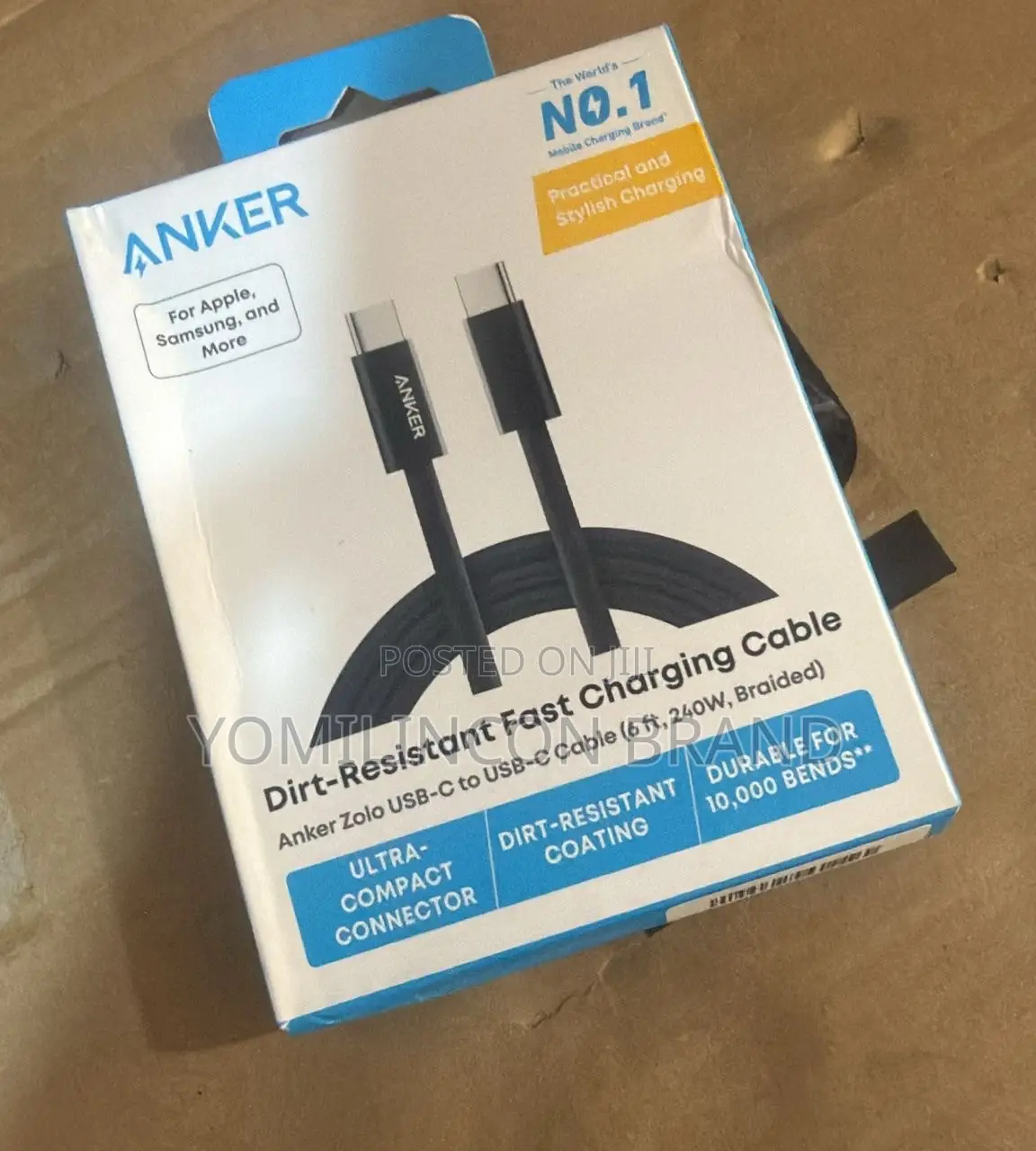 Anker Zolo USB C to USB C Cable, 240W Fast Charging Cable