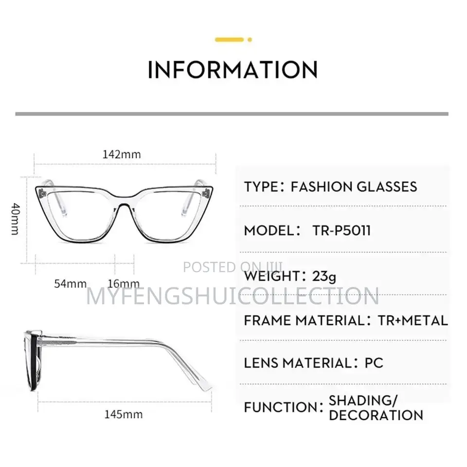 Transparent Candy Anti Blue Light Eye Glasses