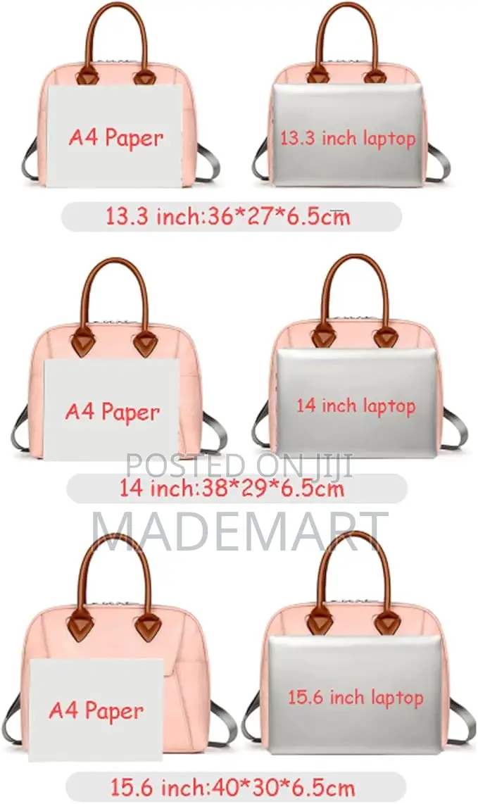 Fuscia Pink Oxford Styled Laptop Handbag