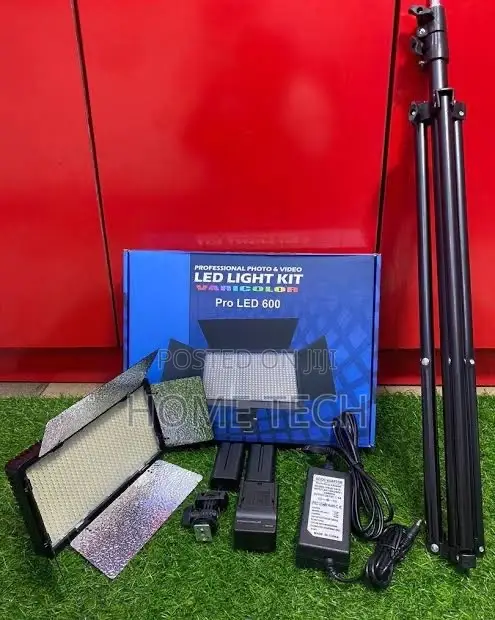 Pro LED 600 Professional Video LED Kit With Tripod Stand & Batteries