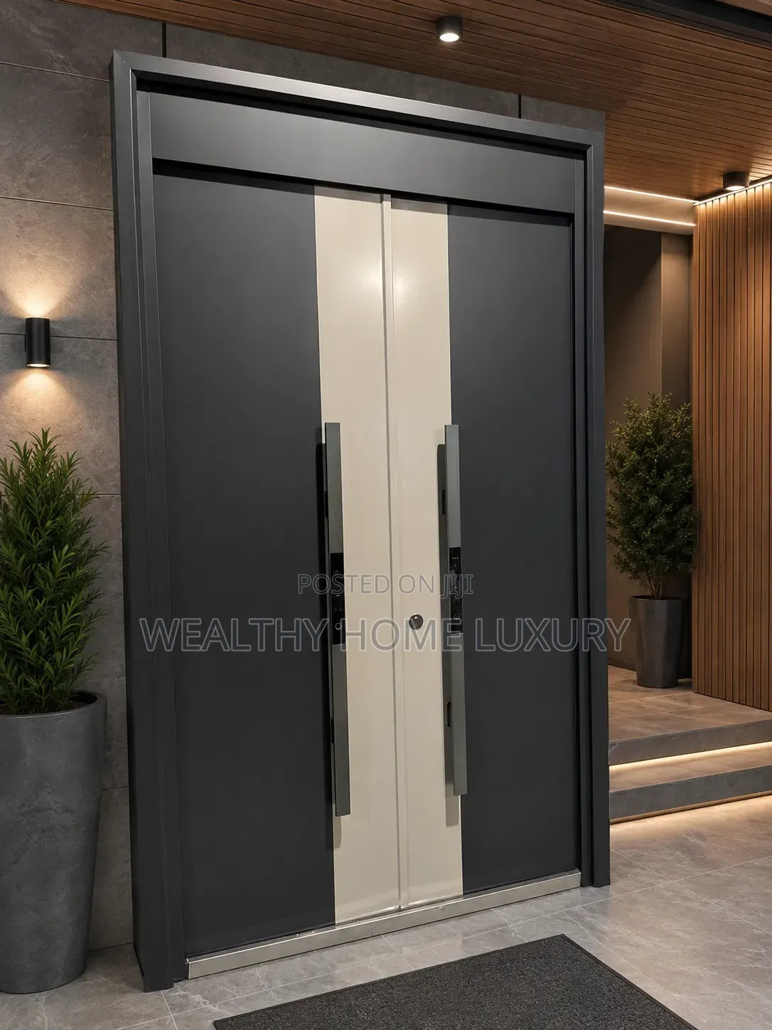 Premium Turkish-Style Smart Entrance Door With Long Pull Handles