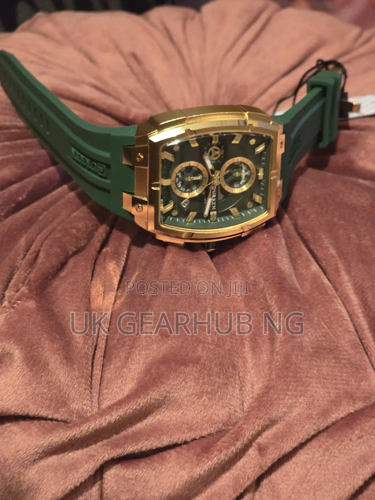 CURREN Luxury Green & Gold Chronograph Watch – Premium Men's Watch