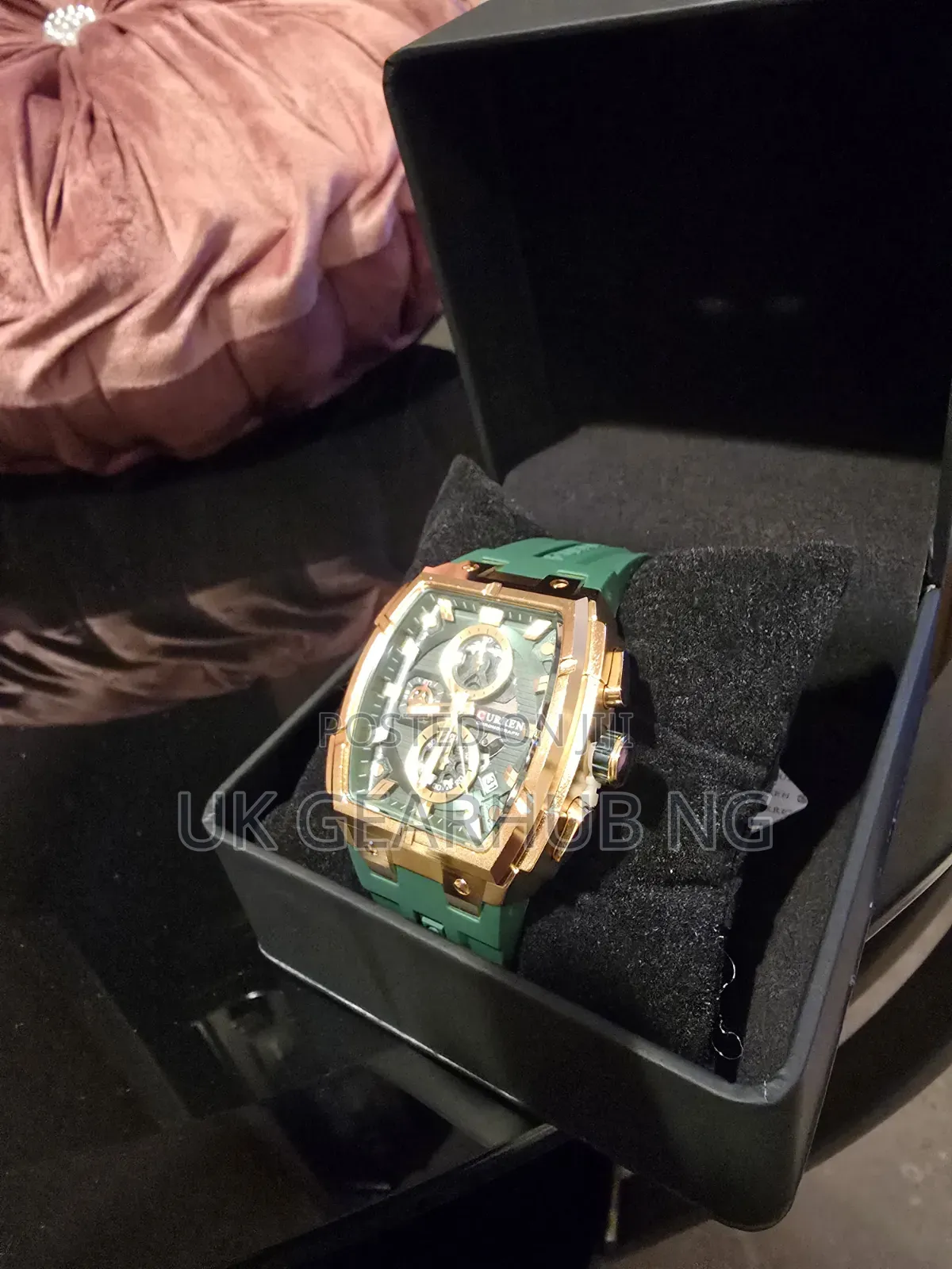 CURREN Luxury Green & Gold Chronograph Watch – Premium Men's Watch