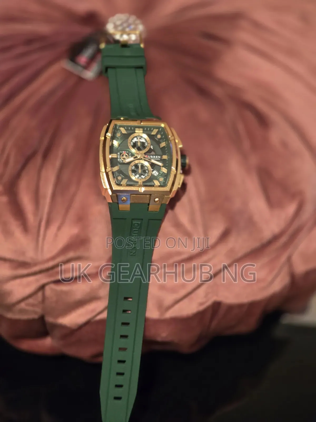 CURREN Luxury Green & Gold Chronograph Watch – Premium Men's Watch