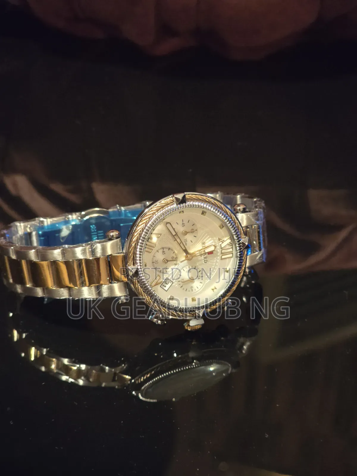 REWARD Luxury Two-Tone Gold & Silver Chronograph Watch