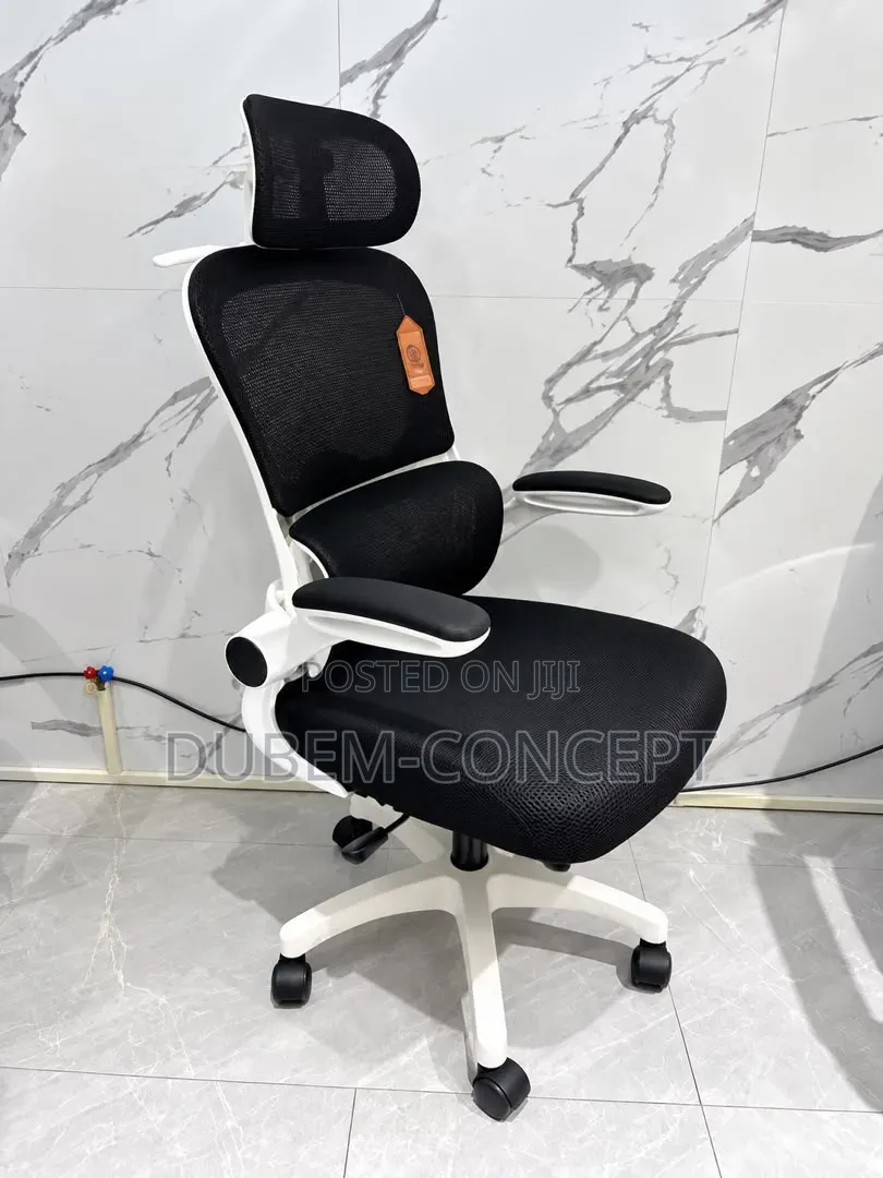 Ergonomic Home & Office Chair With Flip Armrest & Lumber Support