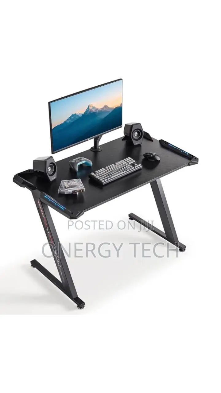 Modern Z LEG Shaped RGB Led Lights Gaming Table
