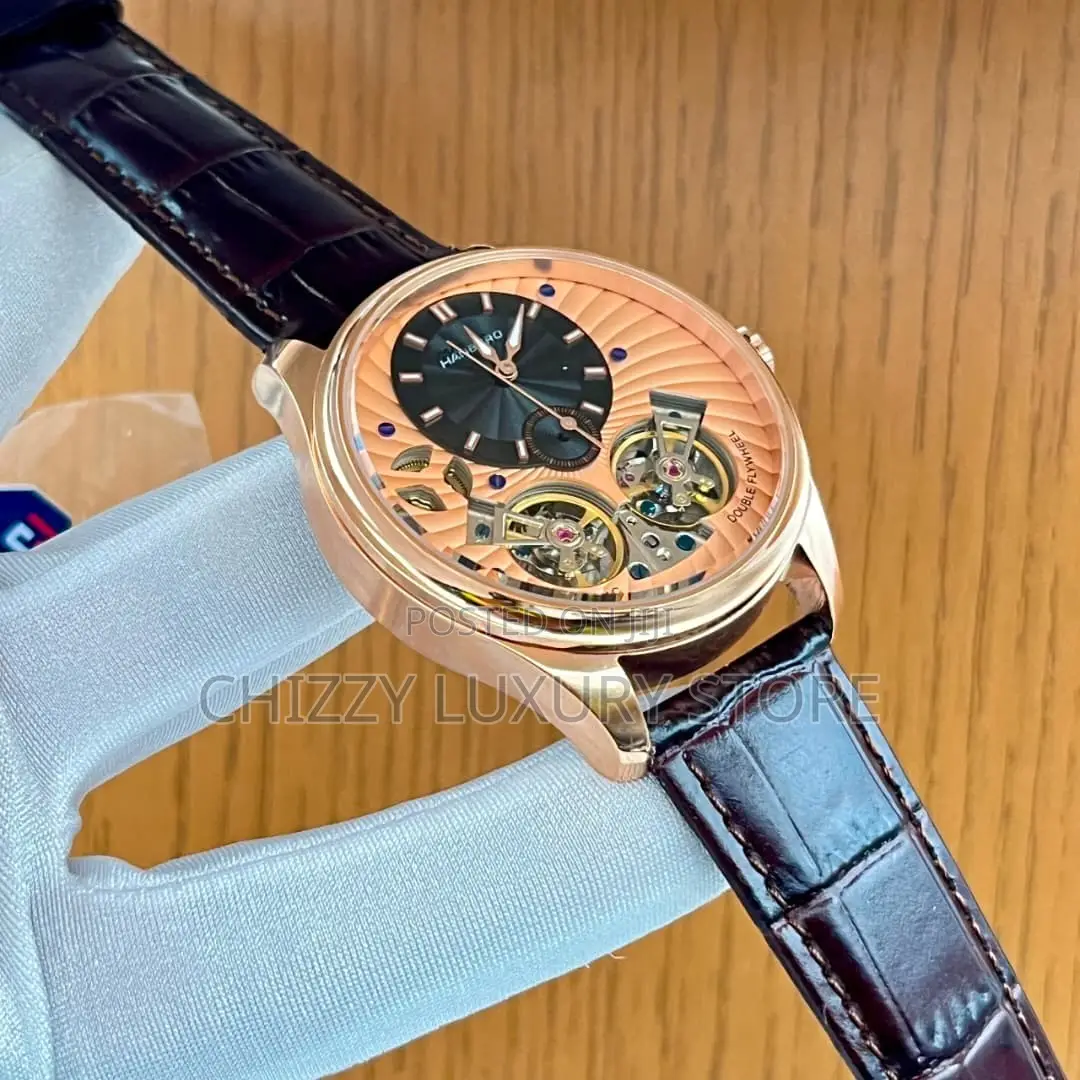 Hanboro Authentic Quality Luxury Men Genuine Leather Wristwatch