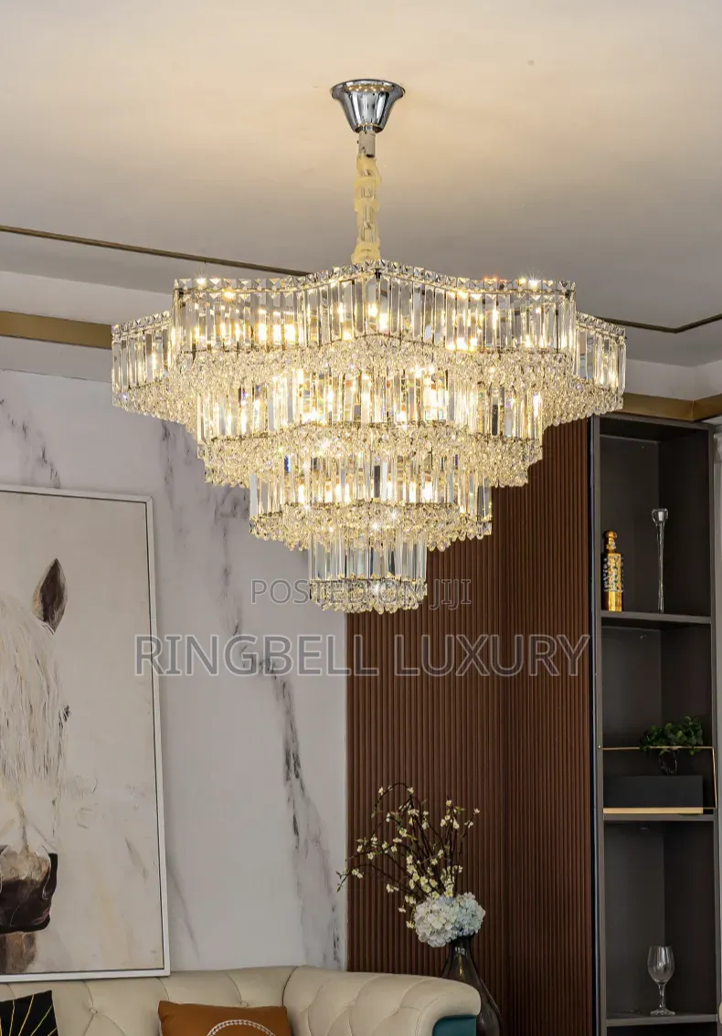 Silver Body Colour Chandelier With Full Crystals