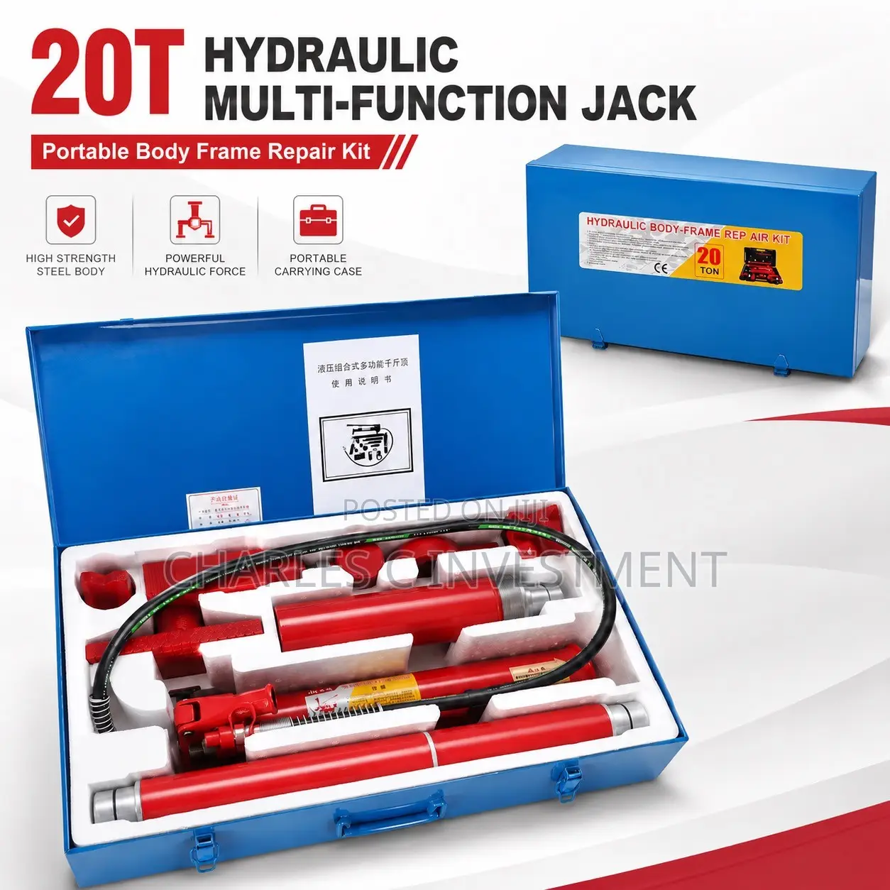 20 Ton Hydraulic Body Jack- Multifunctional Car Body Frame Repair Kit