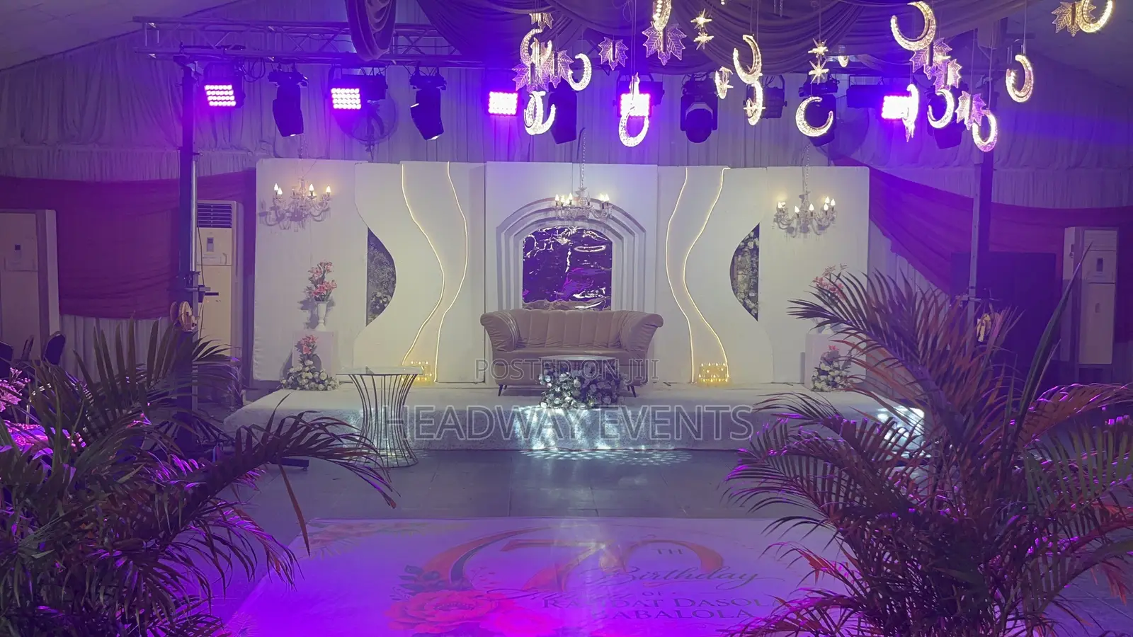 70th Birthday Setup in a Hall