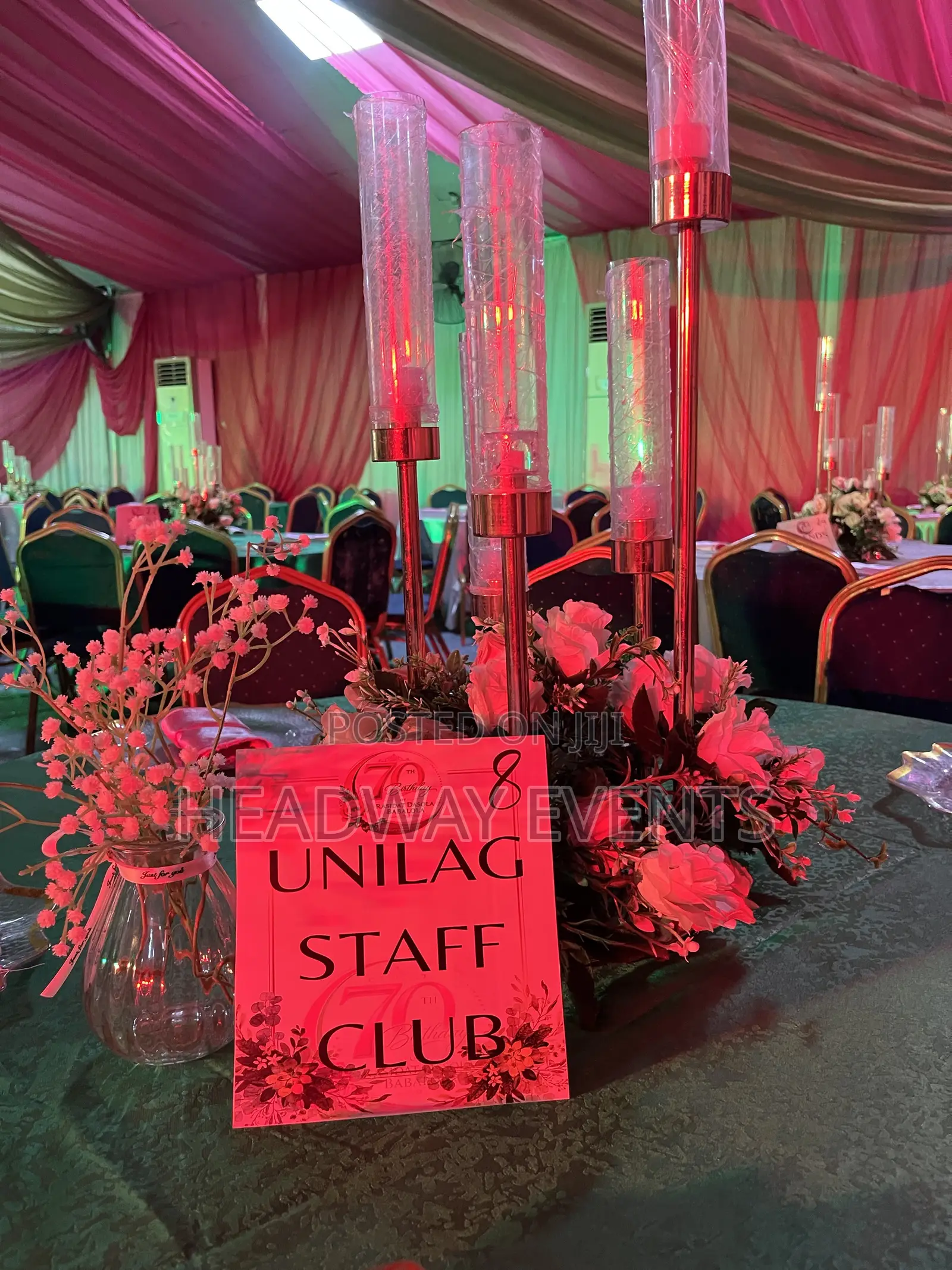 70th Birthday Setup in a Hall