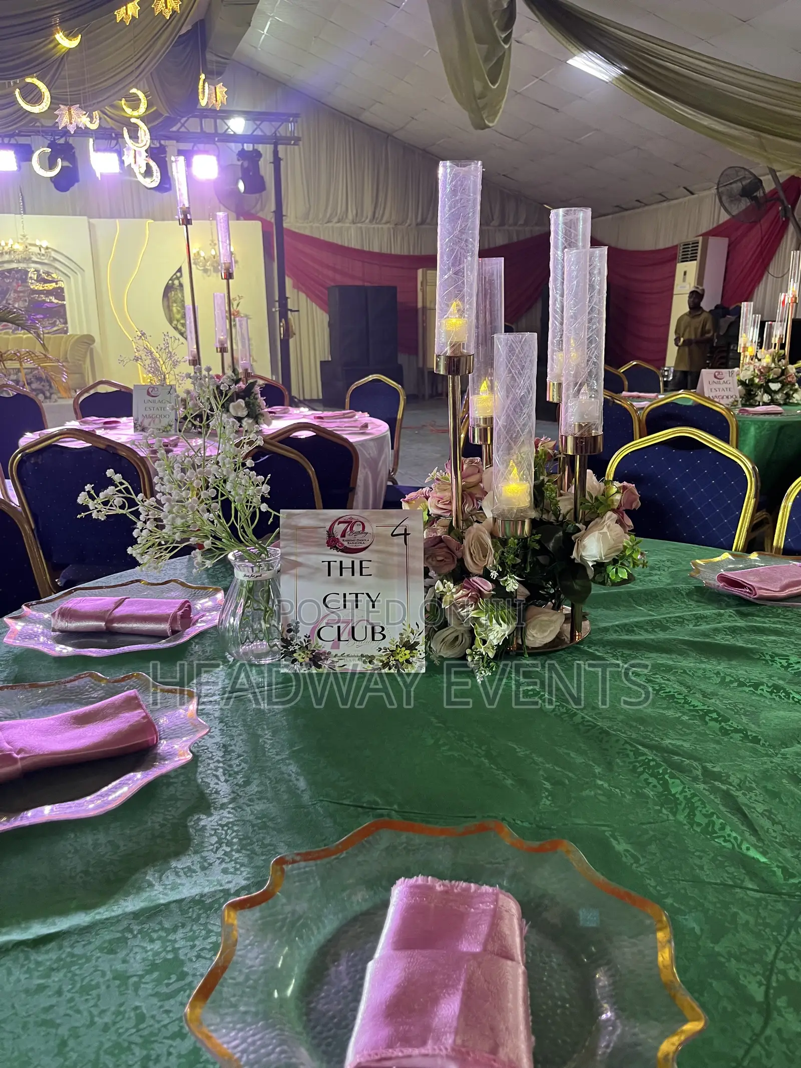 70th Birthday Setup in a Hall