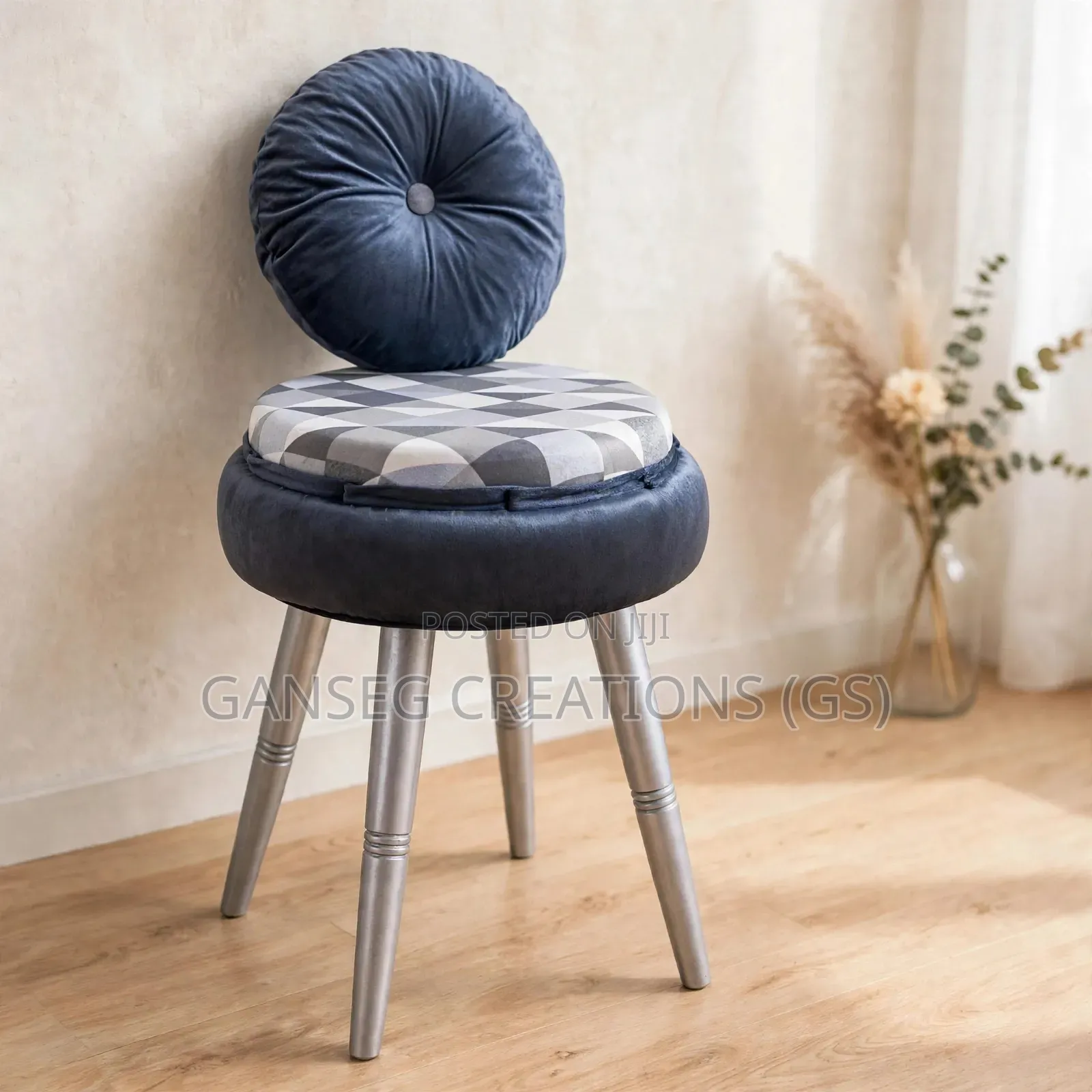 Luxury Upholstered Stool | Stylish Ottoman Chair | Handmade Furniture