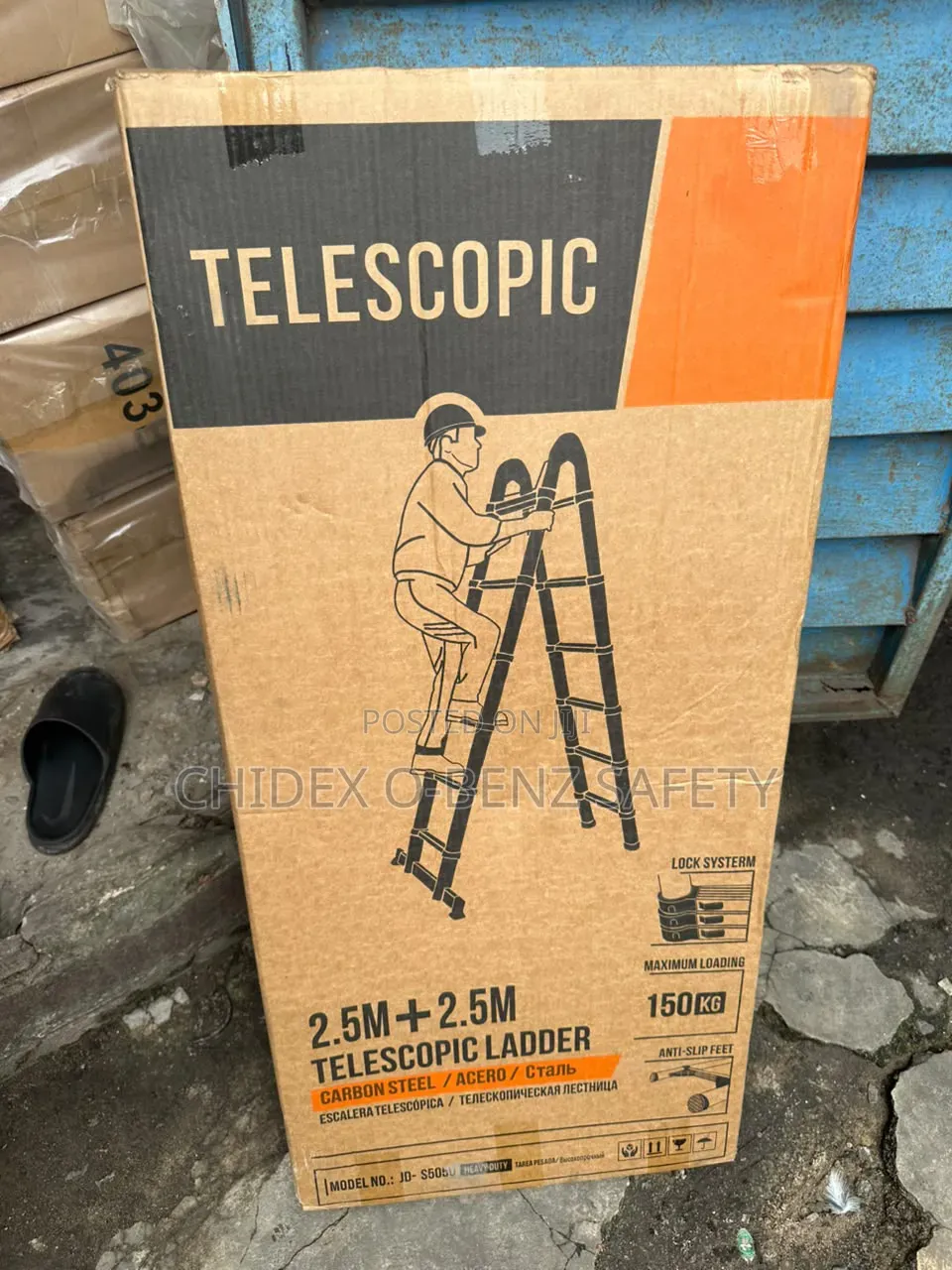 Double Sided 14steps Telescopic Ladder