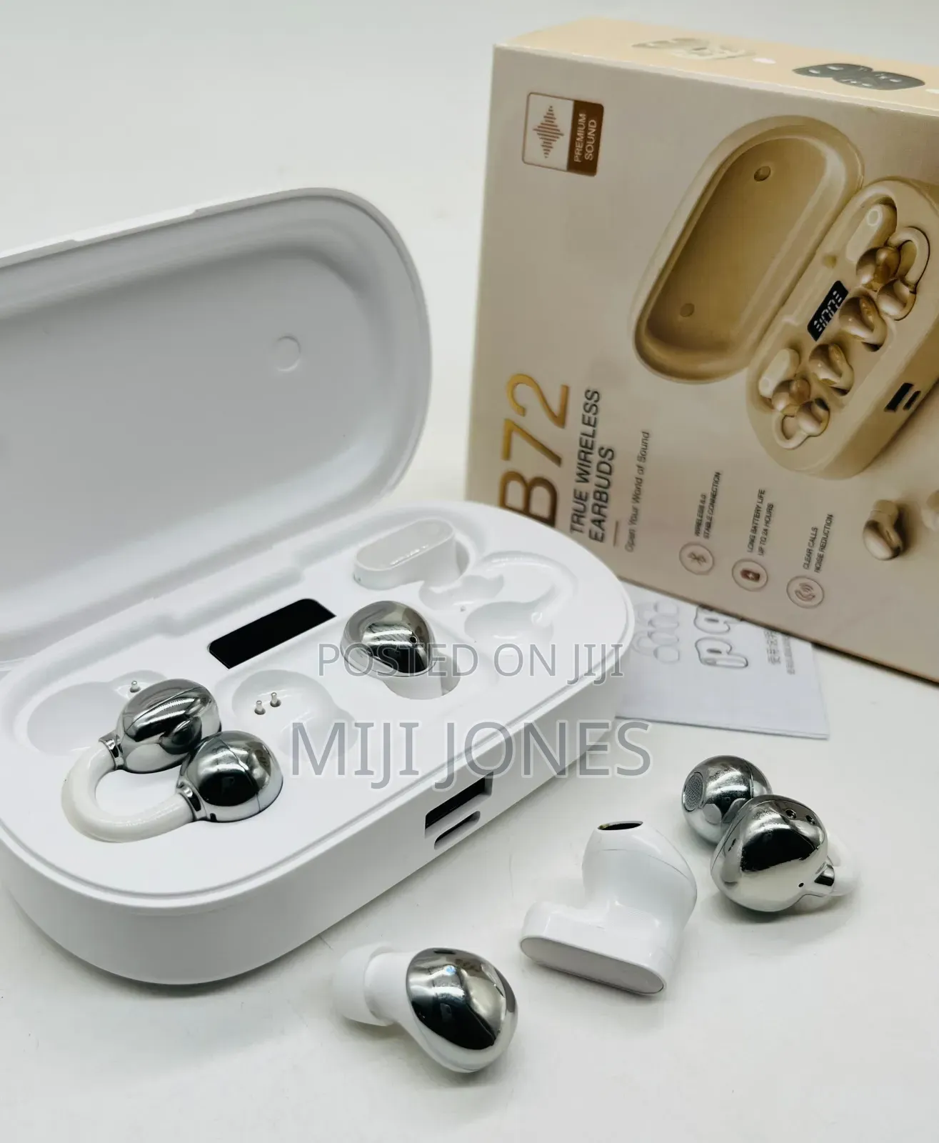 B72 Wireless Earpod - Comes With 3 Different Pairs-Long Lasting Batery