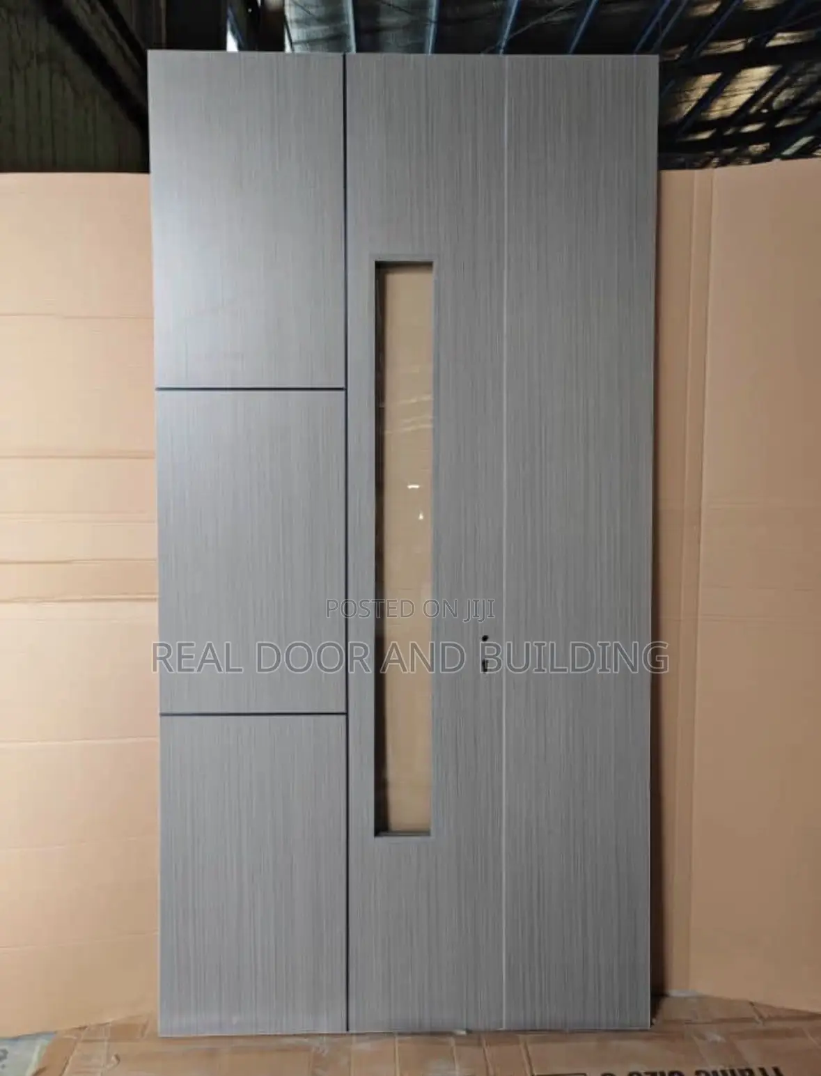 High Quality 4ft X 8ft HDF Wooden Door With Glass (64lhd)
