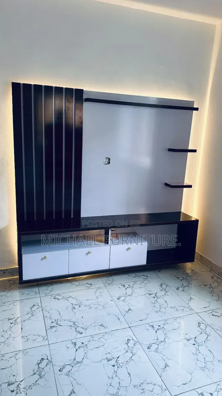 Synced in Strength 5ft by 6ft TV Console With LED Rope Lights