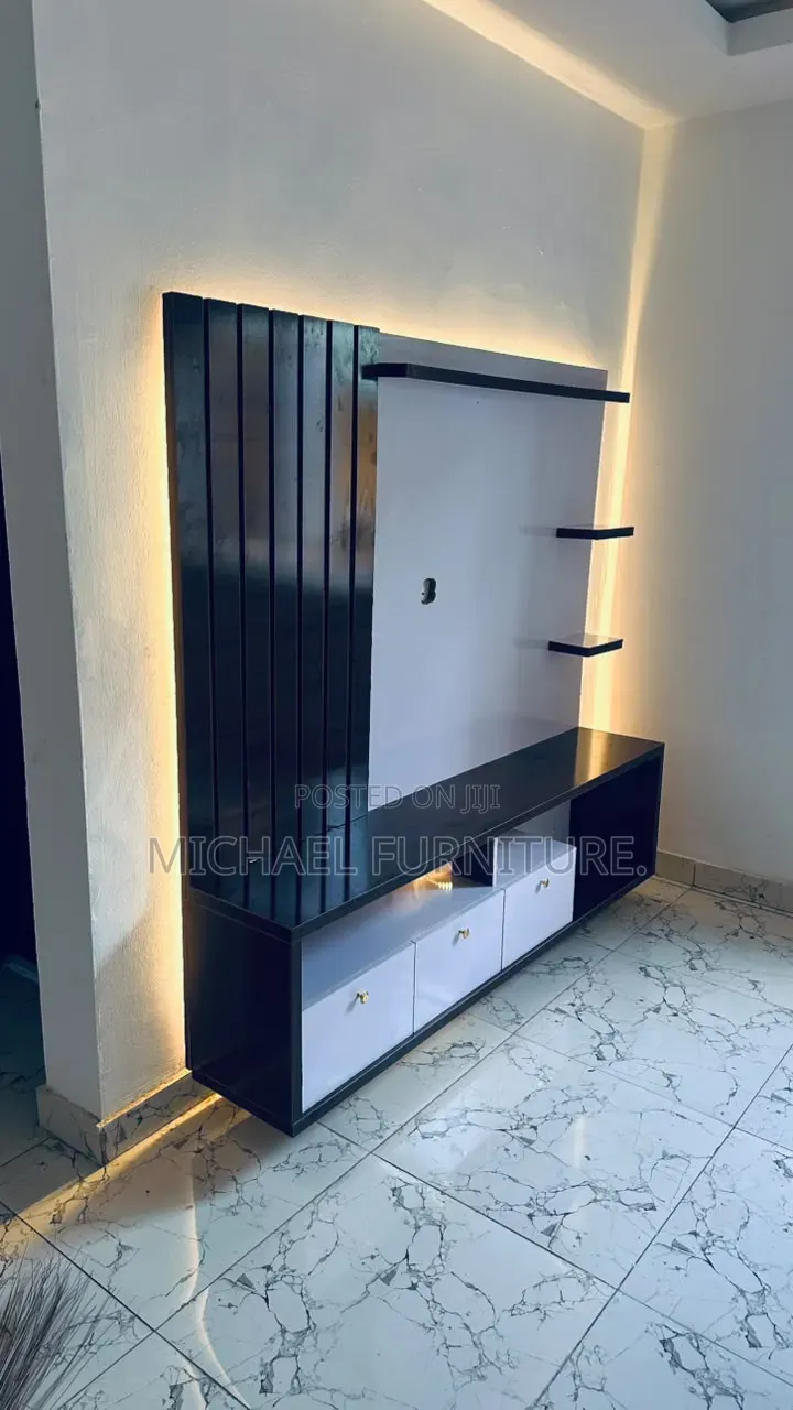 Synced in Strength 5ft by 6ft TV Console With LED Rope Lights