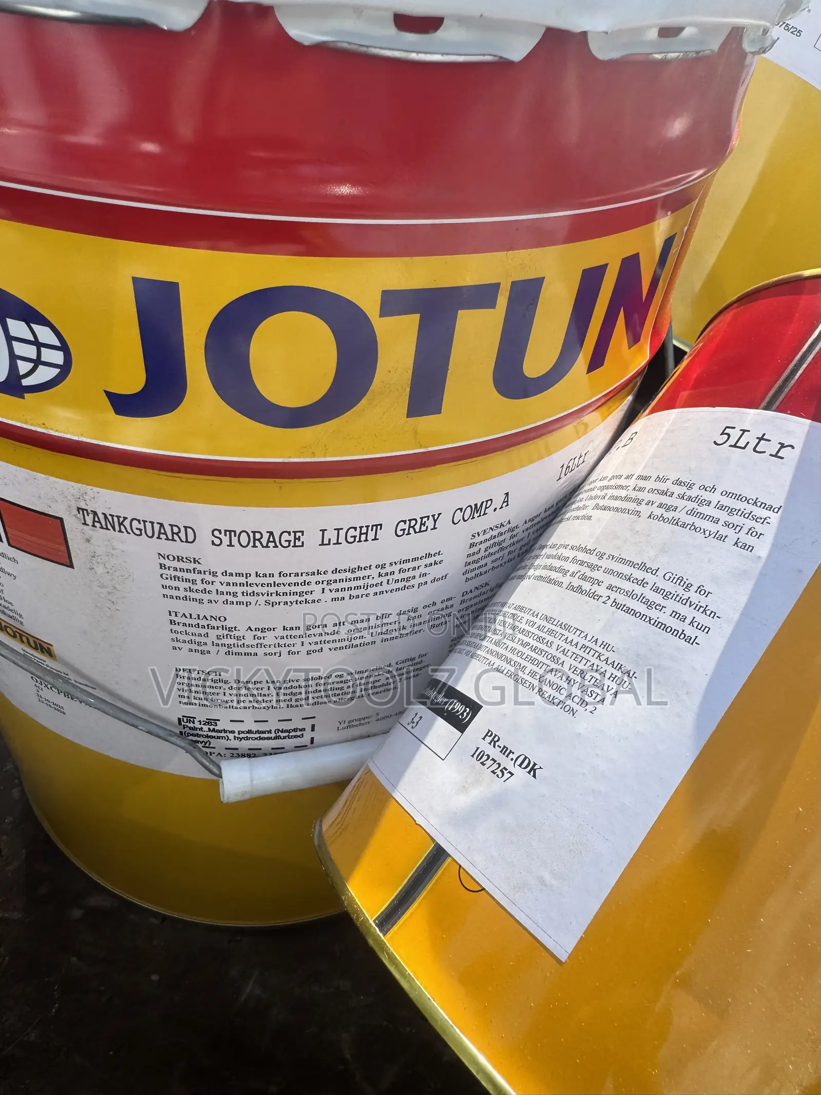 A Set of Jotun Tankguard Storage Light Grey