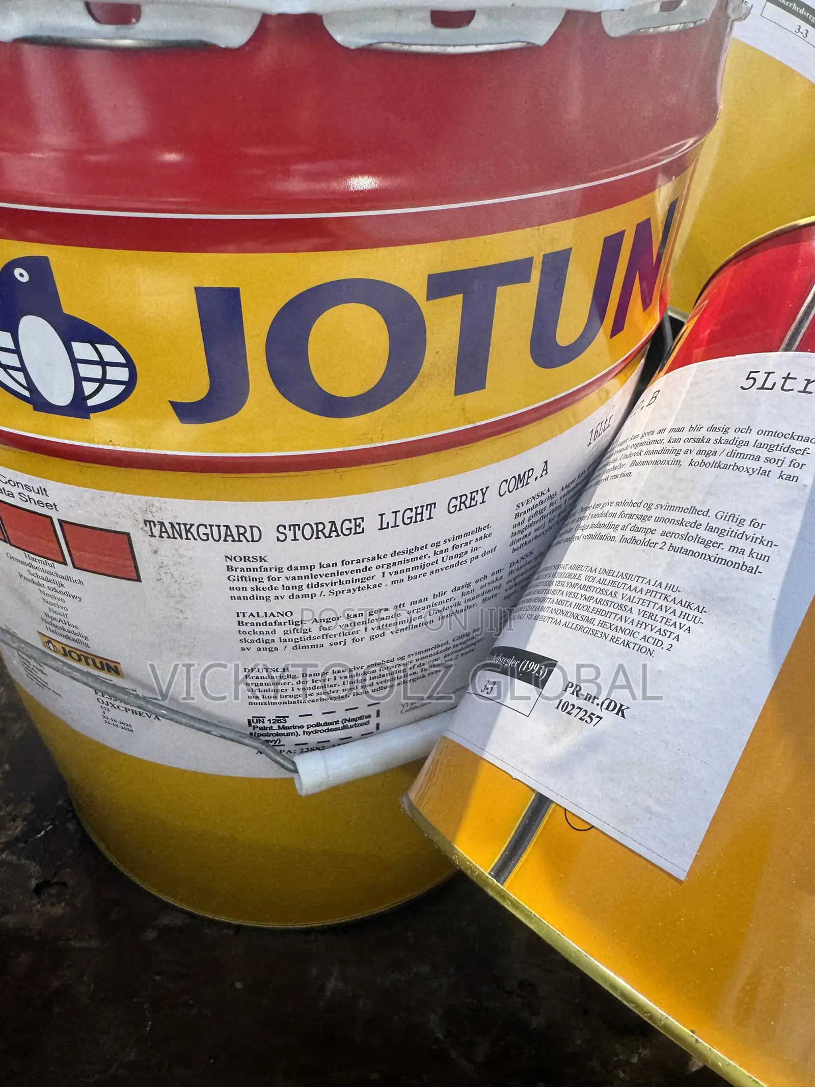A Set of Jotun Tankguard Storage Light Grey