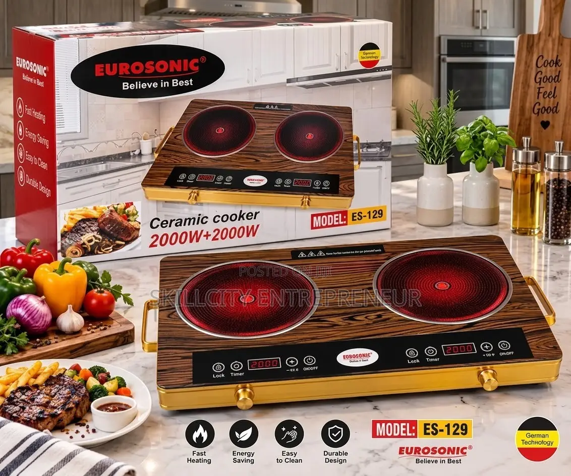 Eurosonic Double Burner Ceramic Cooker