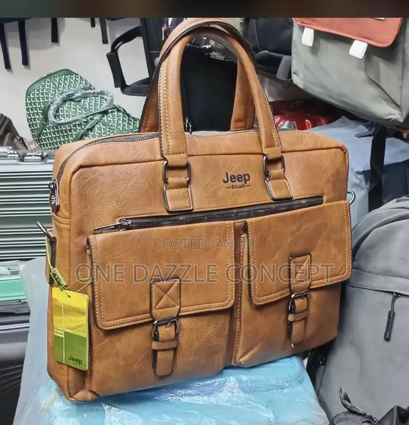 Jeep Waterproof Leather Laptop / Business Brief Case