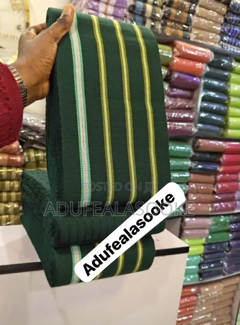 Shade of Green and Plain Combination Asooke