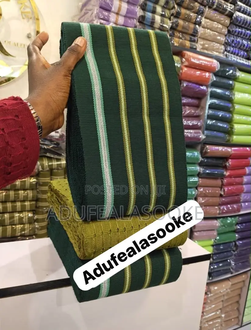 Shade of Green and Plain Combination Asooke