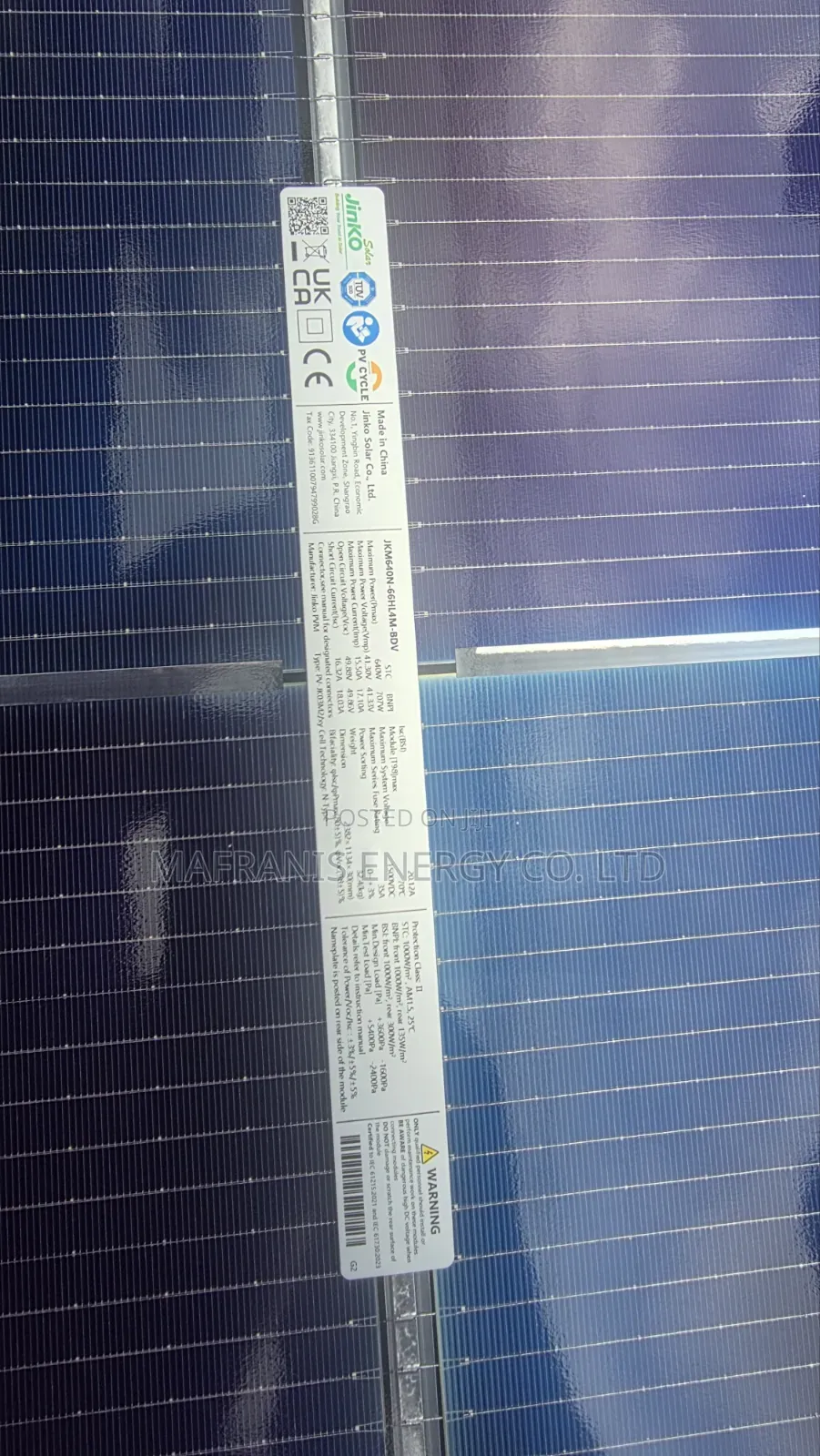 640w Jinko Bifacial Grade a Panels