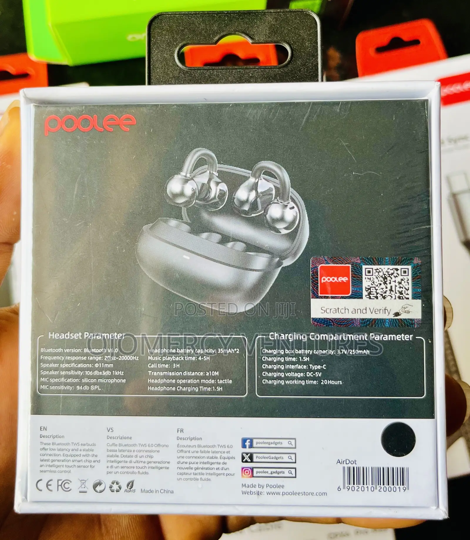 Poolee AirDot Open-Ear Wireless Earbuds
