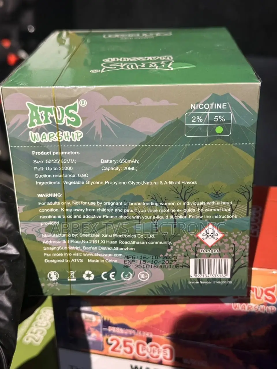 Atus or Lotus Warship 25000 Puffs Vape