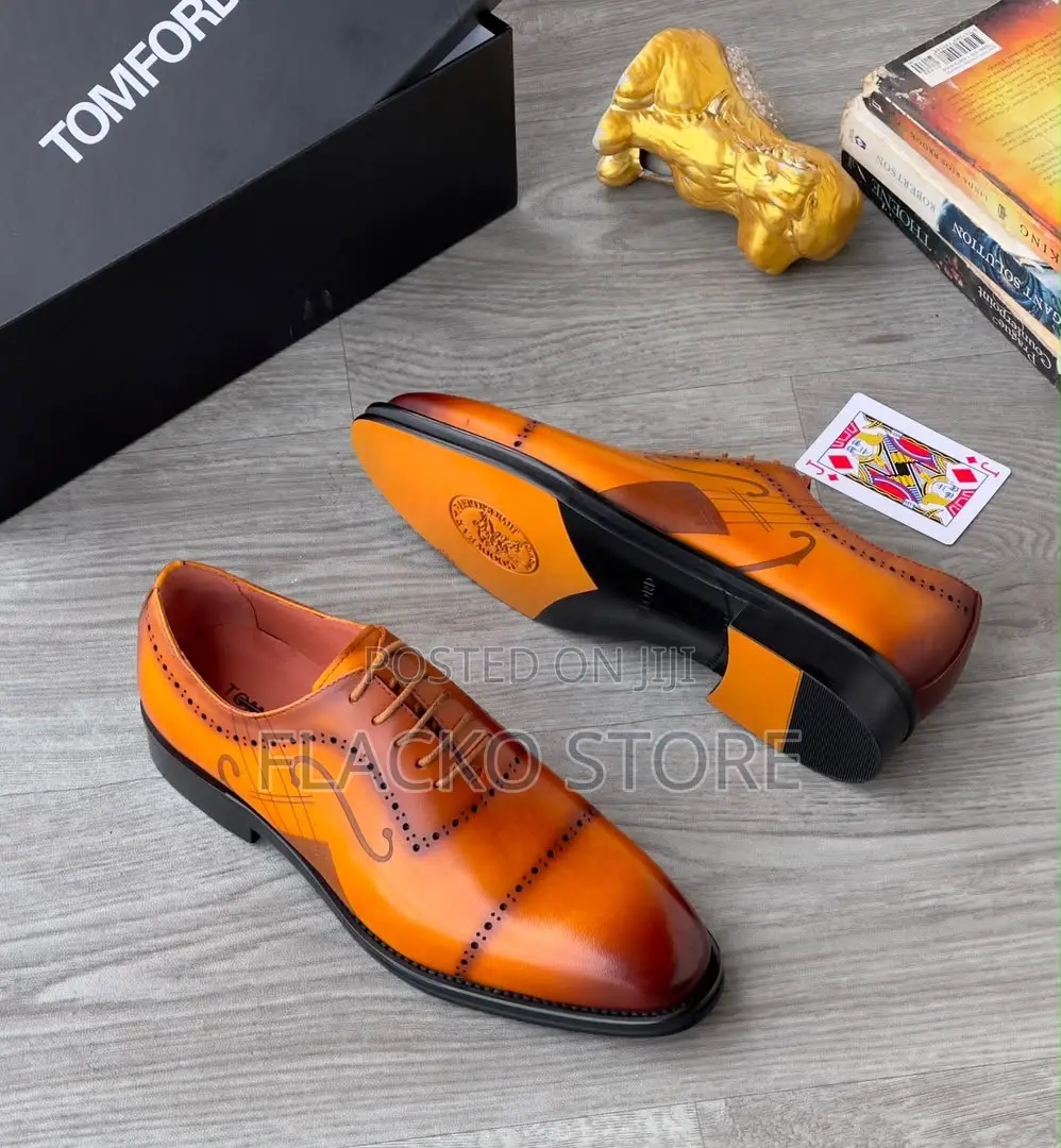 Premium Tom Ford Vintage Leather Brogue Shoes