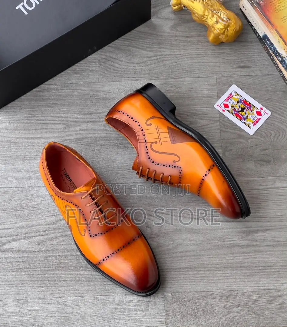 Premium Tom Ford Vintage Leather Brogue Shoes