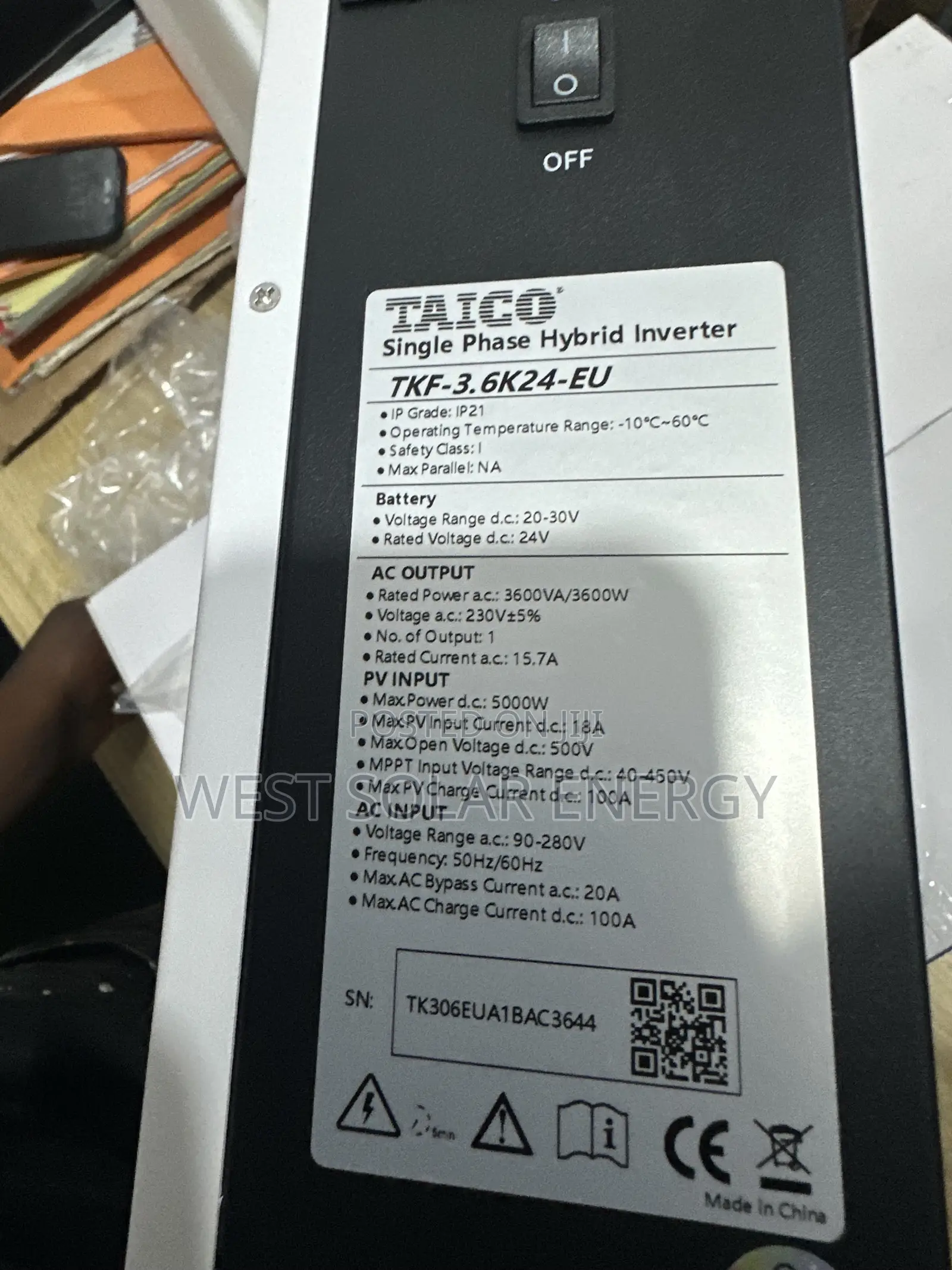 3.6kva 24v Taico Hybrid Inverter