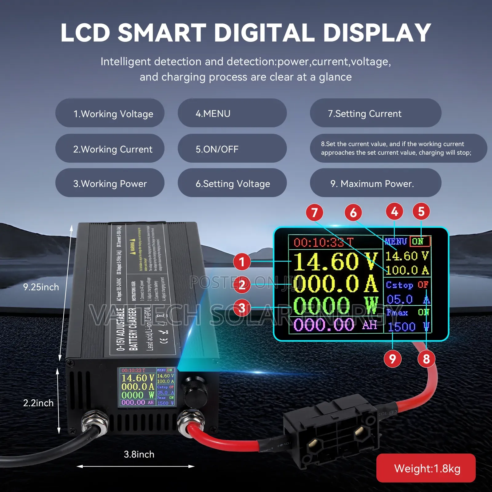 0v - 15v 60a/80a/100a Adjustable Battery Charger