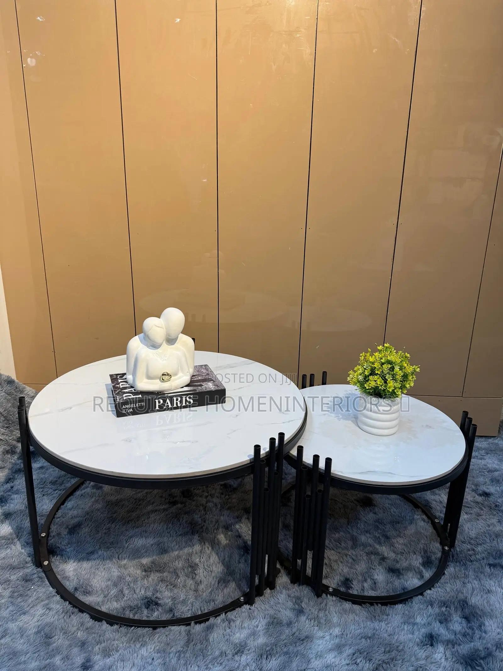 Elegant Marble Nesting Coffee Table Duo