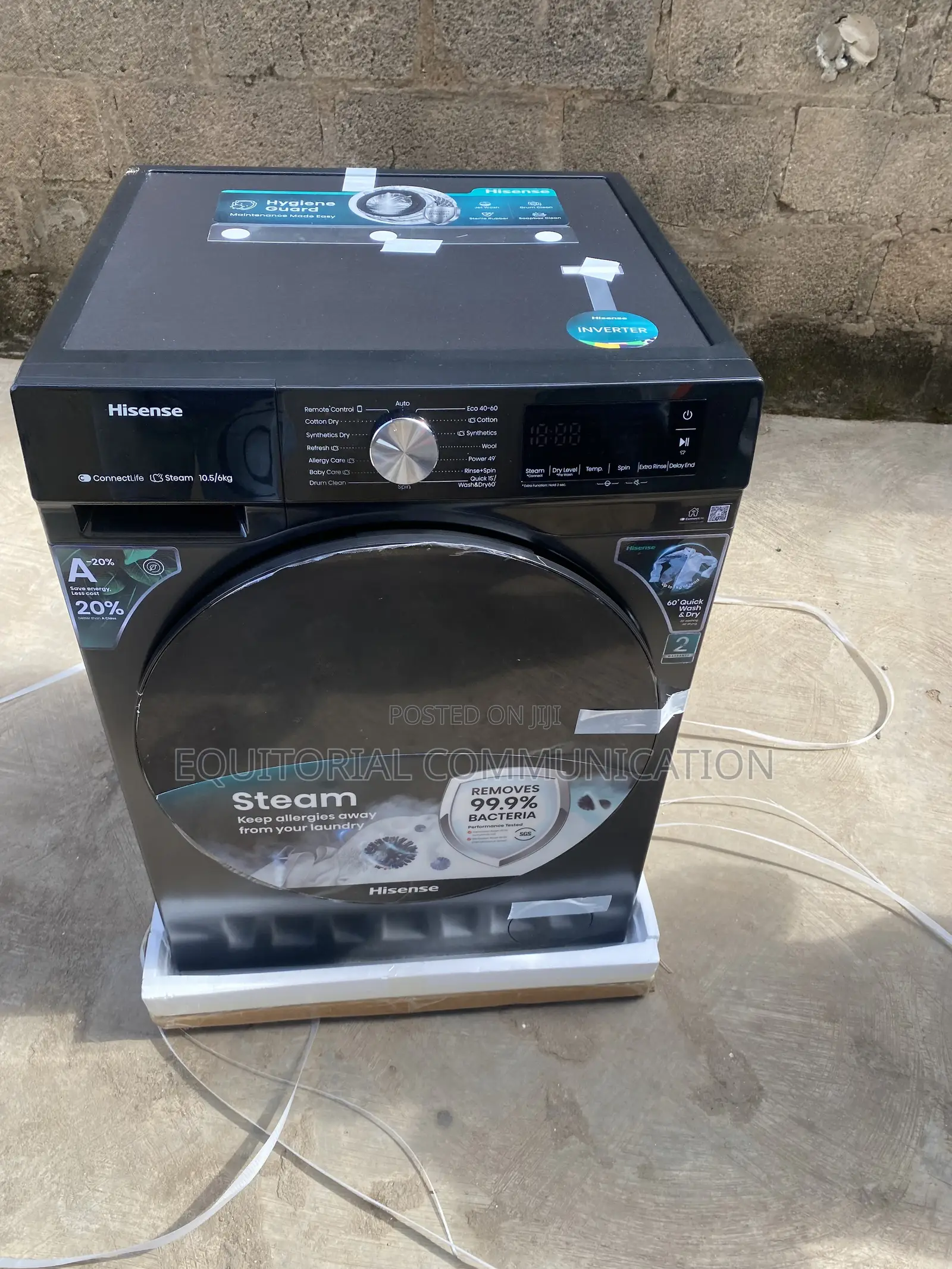Hisense Front Loading WD3S1043BT 10.5KG Wash 6KG Dry 2-in-1