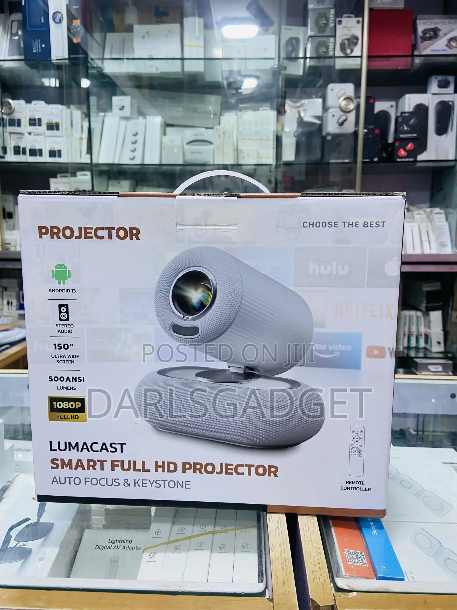 Lumacast Smart Full HD 1080P Android Projector Auto Focus Keystone