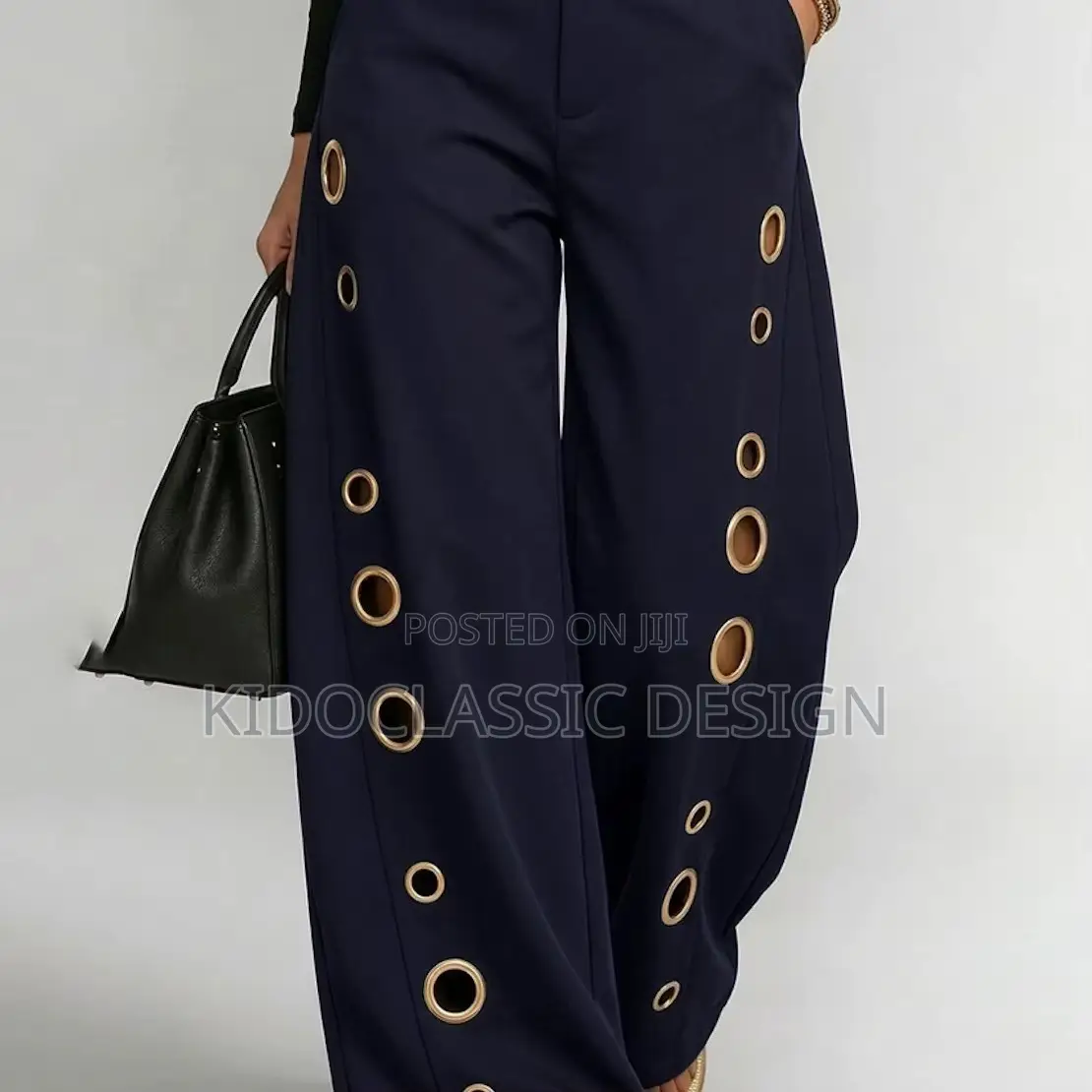Womens Black Hips Ankle Ring Jeans
