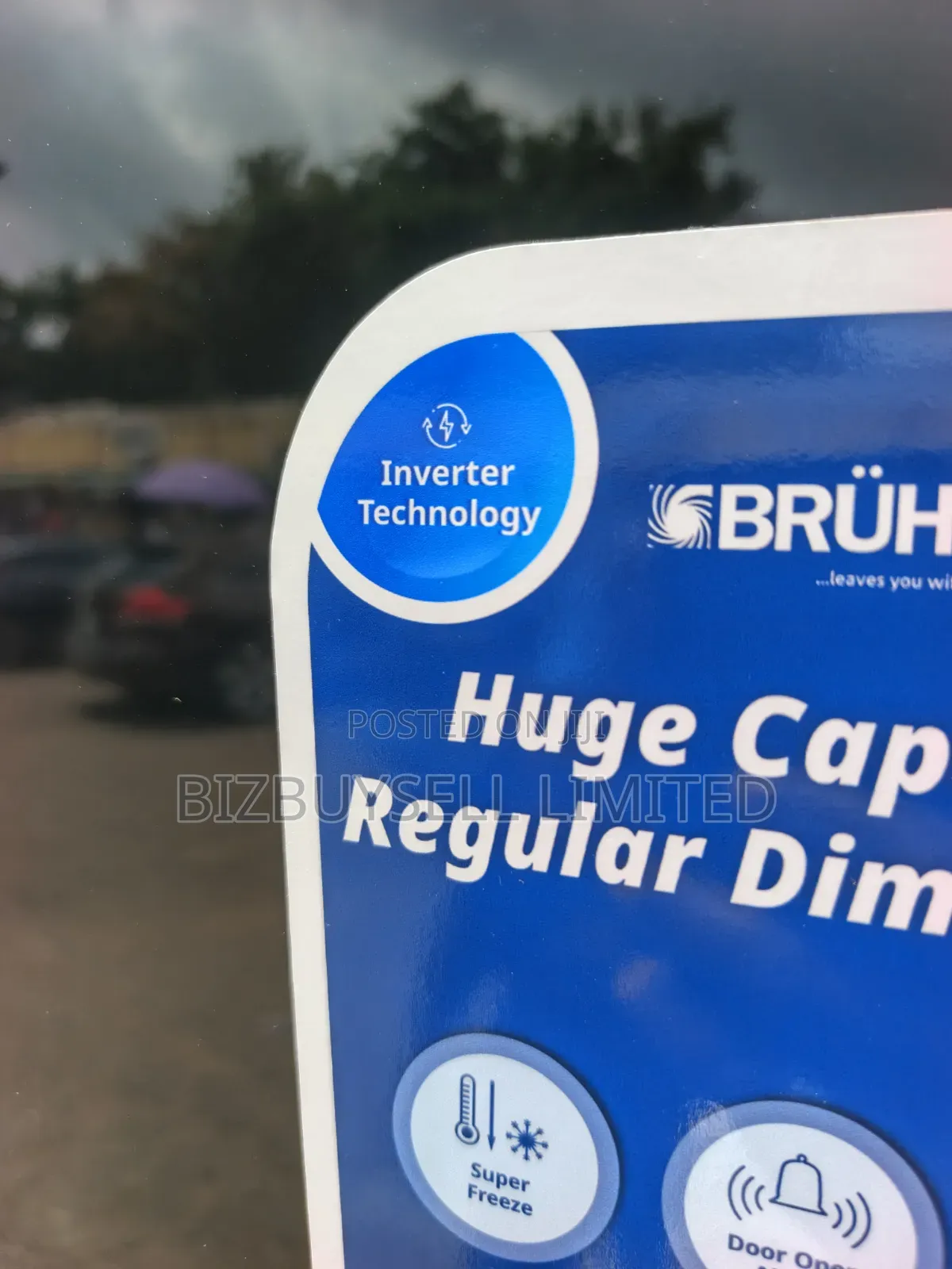 470-Liter Bruhm 4-Door Inverter Glass Door Refrigerator.